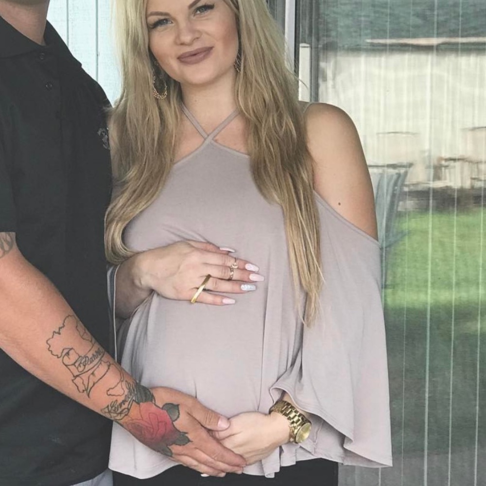 For Elyse cold shoulder taupe top